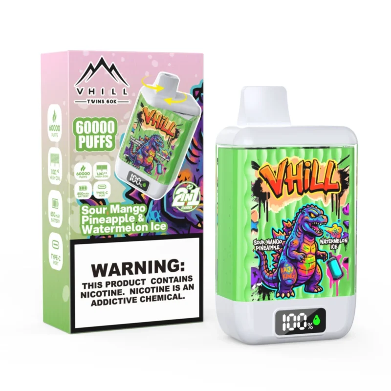 Vhill Twins 60k 60.000 Züge Einweg-Vape „Sour Mango Pineapple Watermelon Ice“ – Einweg-Vape-Gerät