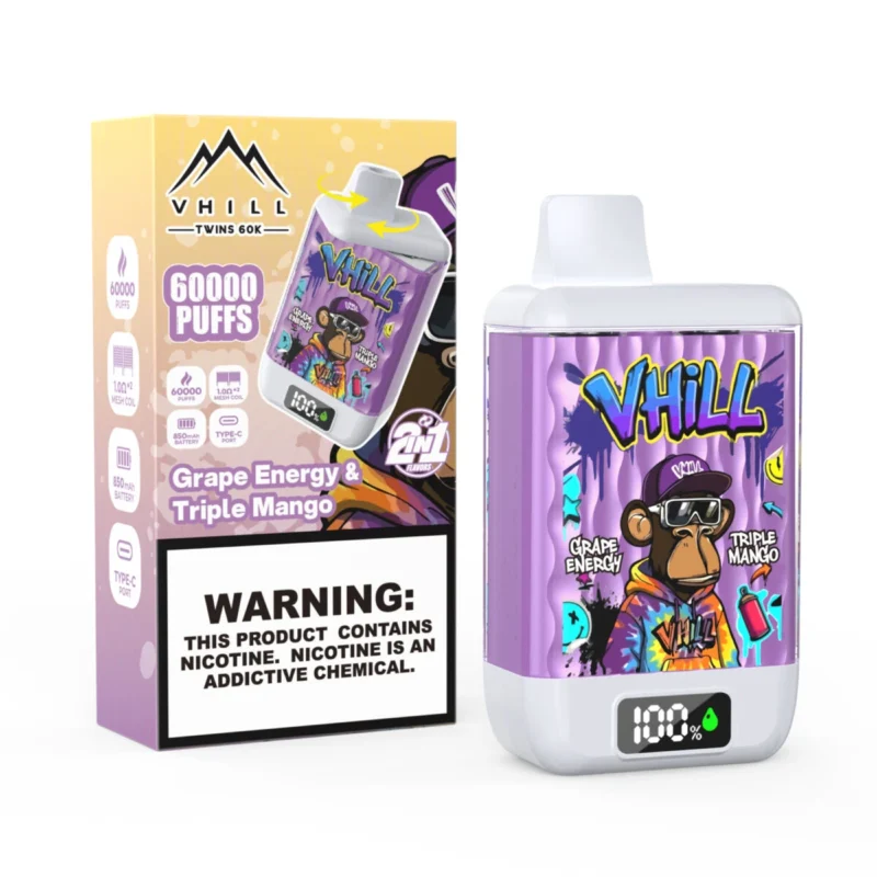 Vhill Twins 60k 60.000 Züge Einweg-Vape „Triple Mango Grape Energy“