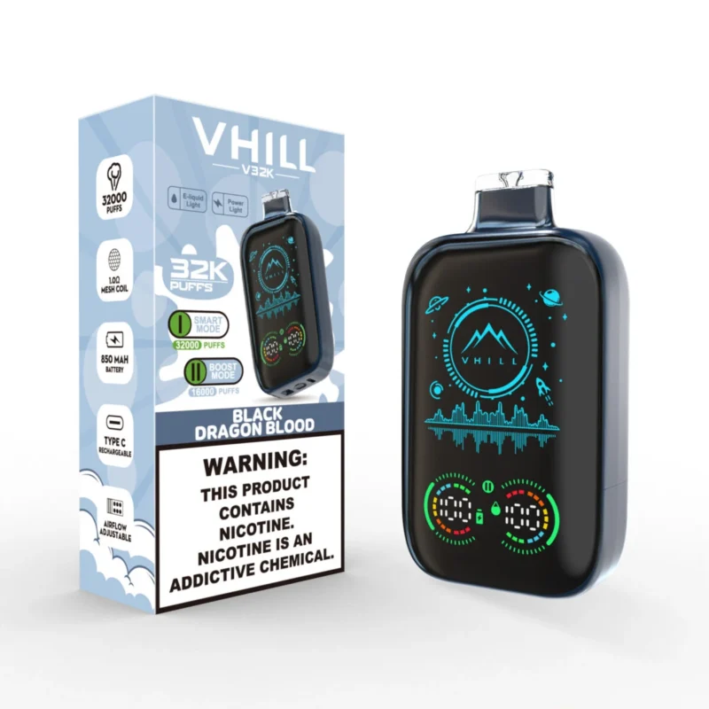 Vhill V32000 Einweg-E-Zigarette „Black Dragon Blood“ mit 32.000 Zügen