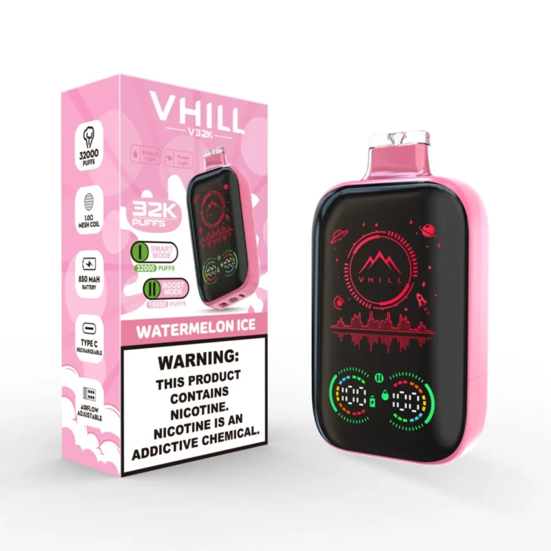 Vhill V32000 Einweg-E-Zigarette mit 32.000 Zügen, Geschmack „Watermelon Ice“