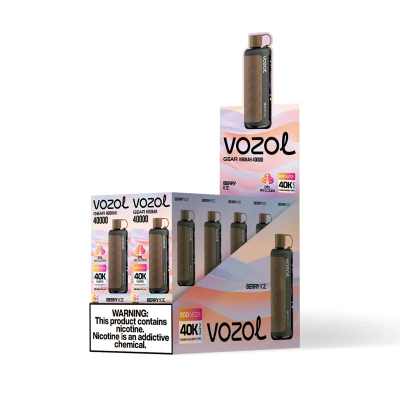 Vozol Gear Hookah 40000 – Einweg-E-Zigarette mit 40.000 Zügen, Geschmacksrichtung „Berry Ice“