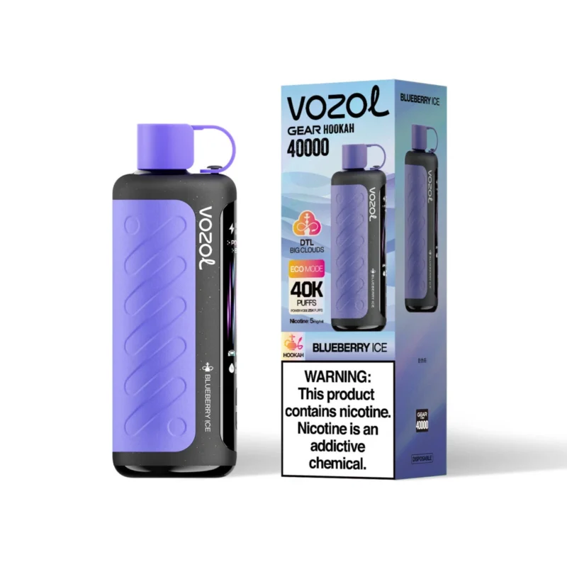 Vozol Gear Hookah 40000 40k Züge Einweg-E-Zigarette „Blueberry Ice“ 2er-Pack