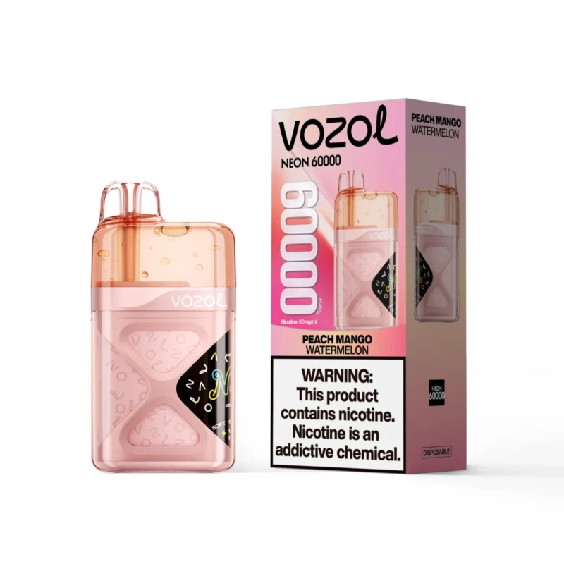 Vozol Neon 60000 60k Puffs Disposable Vape Peach Mango Watermelon 1 Device