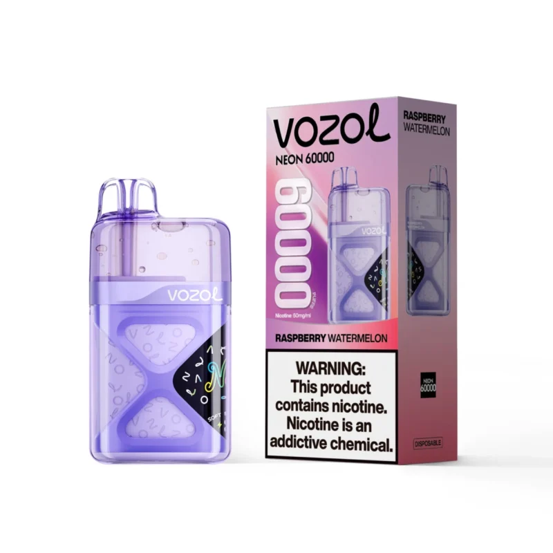 Vozol Neon 60000 60k Puffs Disposable Vape Raspberry Watermelon Device