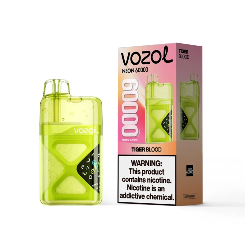 Vozol Neon 60000 60k Puffs Disposable Vape Tiger Blood 1 Device