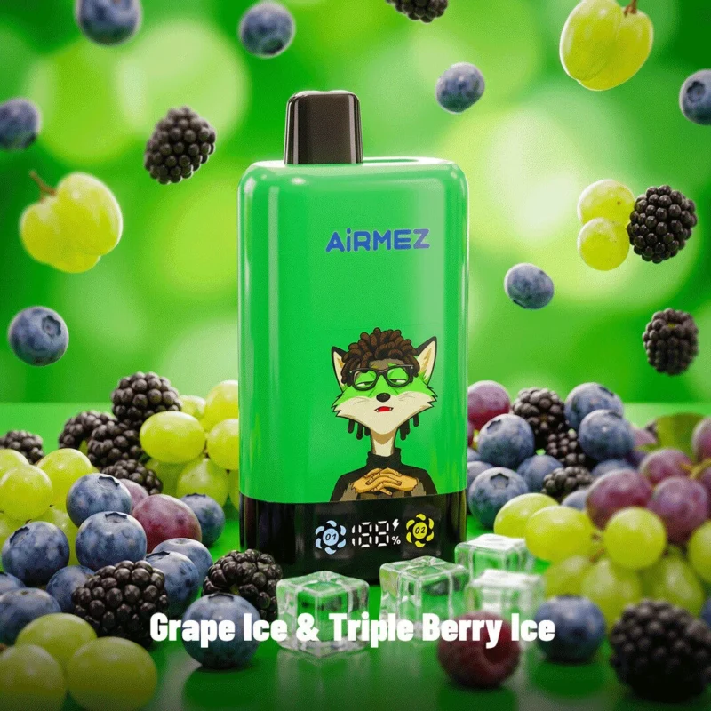 Airmez Fox 2-in-1 Pro 80k (80.000 Züge) Einweg-E-Zigarette „Grape Ice Triple Berry“ – Produktdetails