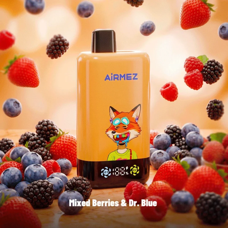 Airmez Fox 2-in-1 Pro 80k (80.000 Züge) Einweg-E-Zigarette „Mixed Berries“ von Dr. Blue