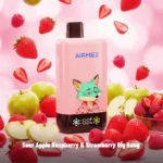 Airmez Fox 2-in-1 Pro 80k – Einweg-E-Zigarette mit 80.000 Zügen, Geschmacksrichtungen Sauerapfel, Himbeere und Erdbeere, „Big Bang“-Gerät