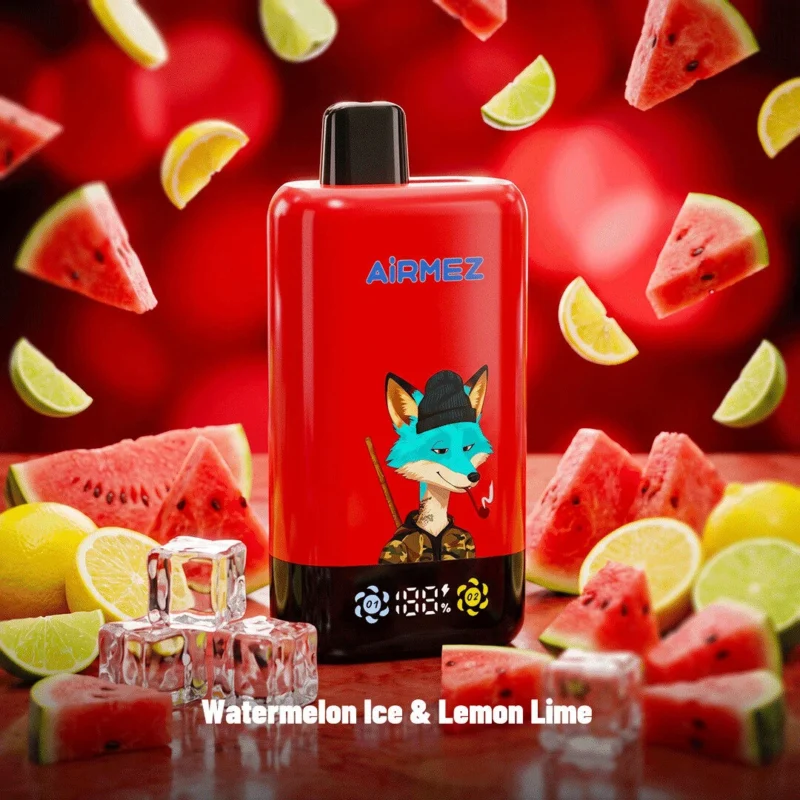 Airmez Fox 2 in 1 Pro 80K 80000 Puffs Disposable Vape-watermelon-ice-lemon-lime Airmez Fox 2-in-1 Pro 80k – Einweg-E-Zigarette mit 80.000 Zügen, Geschmacksrichtungen Wassermelone, Eis, Zitrone und Limette