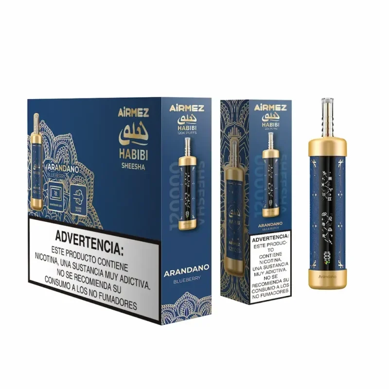 Airmez Habibi 120k 120.000 Züge Einweg-E-Zigarette „Blueberry“ 3er-Pack