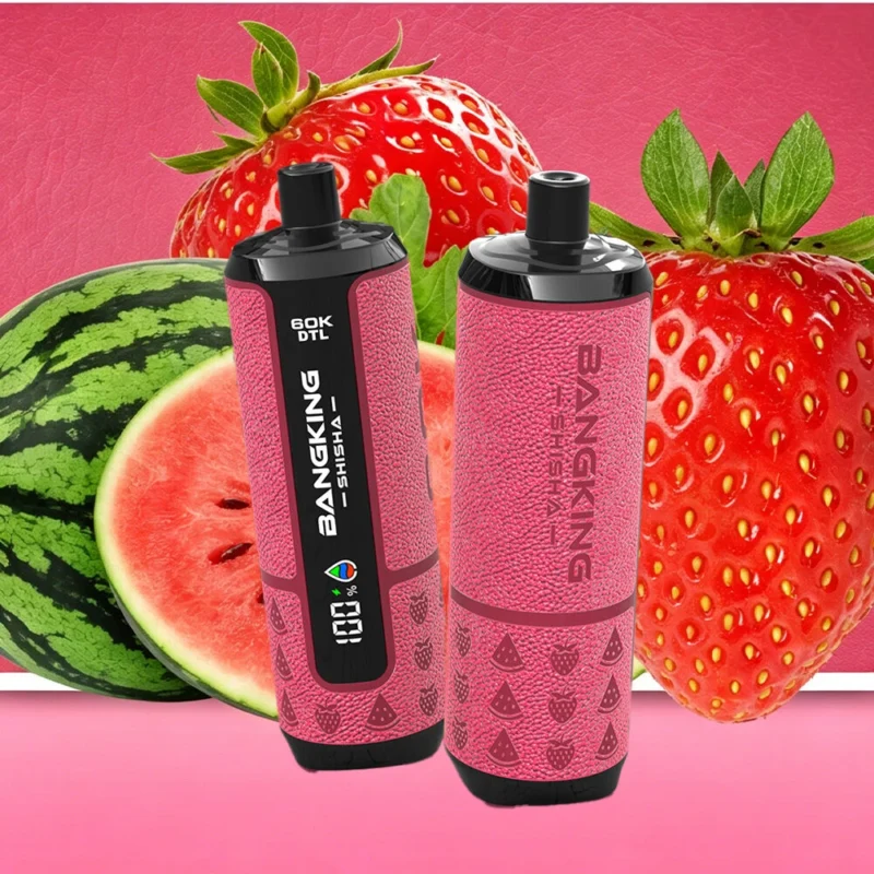 Bang King Shisha 60000 – Einweg-Vape mit 60.000 Zügen, Geschmacksrichtung Erdbeere-Wassermelone