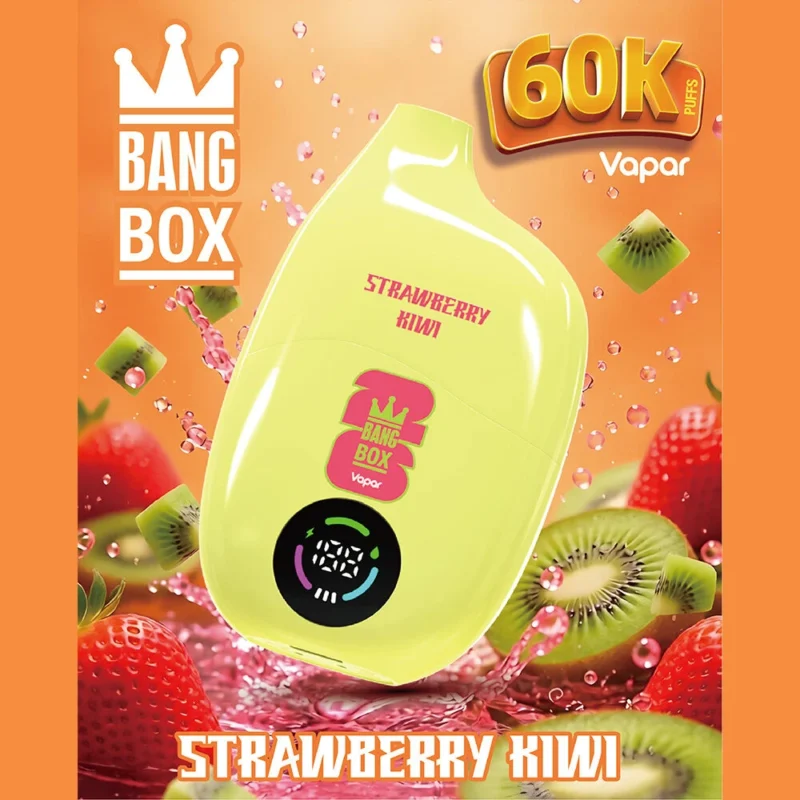 Bang Box 60000 – Einweg-E-Zigarette mit 60.000 Zügen, Geschmacksrichtung Erdbeere-Kiwi