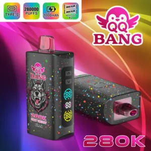 Qq Bang 280k Einweg-E-Zigarette mit 280.000 Zügen, Geschmack „Fizzy Cherry“