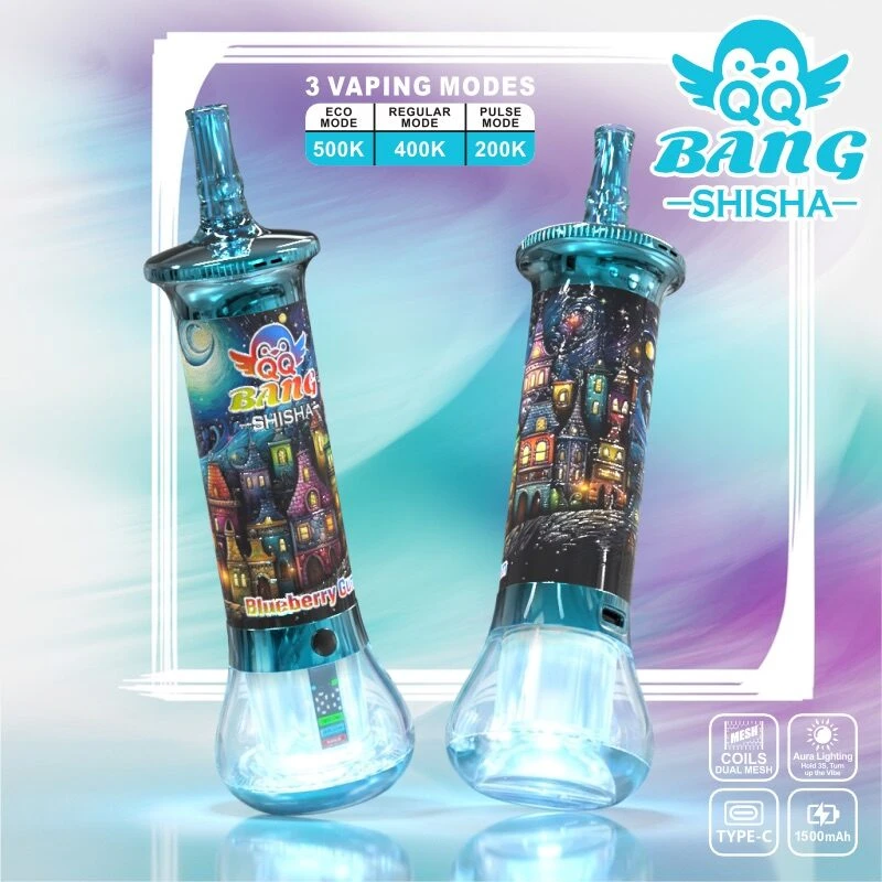 QQ Bang Shisha 500000 500000 Puffs Disposable Vape-blueberry-gum Qq Bang Shisha Einweg-E-Zigarette mit 500.000 Zügen, Geschmack „Blueberry Gum“