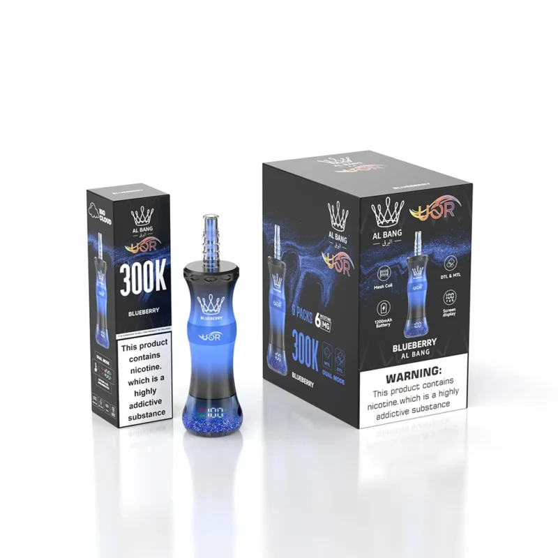 Uor Al Bang 300k 300000パフ 使い捨てベイプ ブルーベリー 3台セット