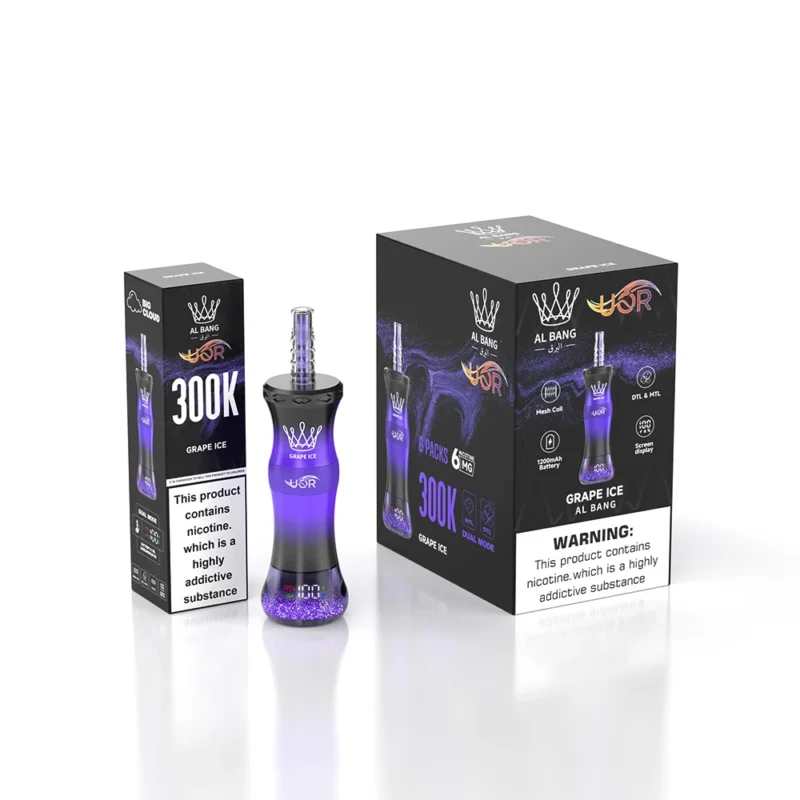 Uor Al Bang 300k 300,000パフ 使い捨てベイプ グレープアイス 2台セット