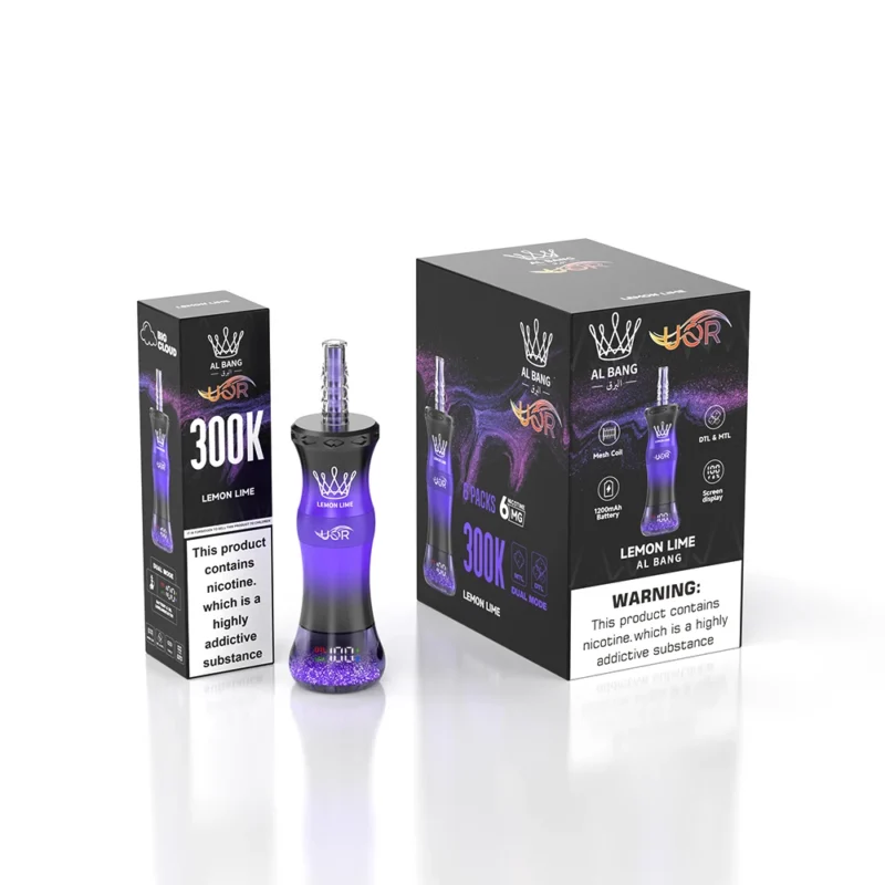 Uor Al Bang 300k 300,000パフ 使い捨てベイプ レモンライム 2台セット