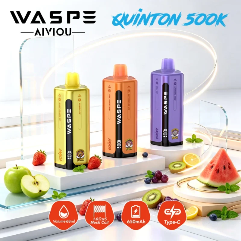 WASPE 500K 500000 Puffs (2) Waspe 500k – Einweg-E-Zigaretten-Gerät mit 500.000 Zügen