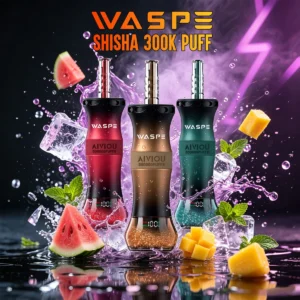 Waspe Shisha Hookah 300.000 Züge Einweg-E-Zigarette, 2er-Pack