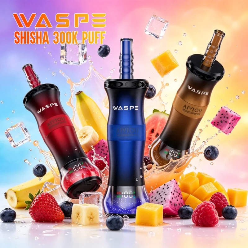 Waspe Shisha Hookah 300.000 Züge Einweg-E-Zigarette, 7er-Pack