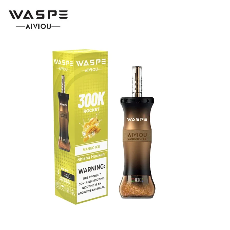 Waspe Shisha Hookah 300.000 Züge Einweg-Vape Mango Ice 2 Geräte