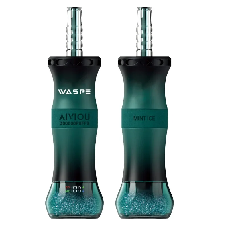 Waspe Shisha Hookah Einweg-Vape mit 300.000 Zügen, Geschmacksrichtung „Mint Ice“