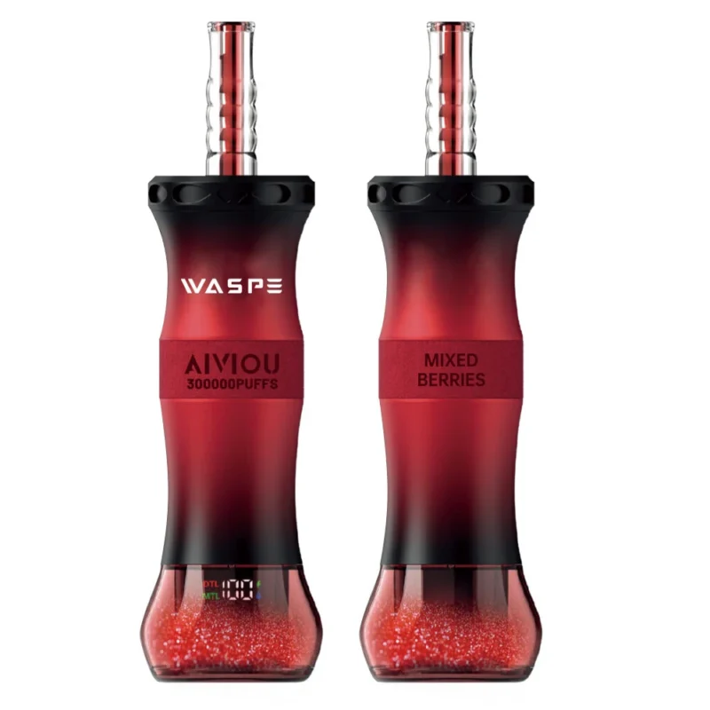 Waspe Shisha Hookah Einweg-Vape mit 300.000 Zügen, Geschmacksrichtung „Mixed Berries“