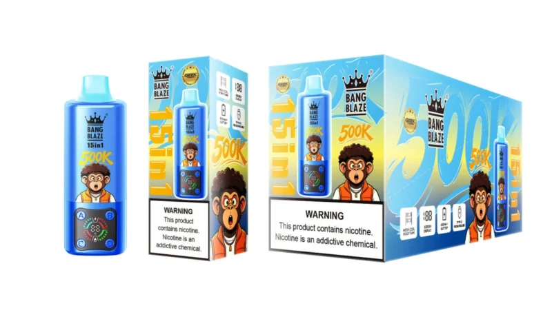 Vozolvapen Bang Blaze 500k 500.000 Züge 15-in-1-Vape-Geschmacksgruppe 03 Red Bull, Wassermelone, Beere, Gummibärchen, Mango, Eis, Devi