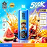 Vozolvapen Bang Blaze 500k 500.000 Züge 15-in-1-Vape-Aromengruppe 03 Red Bull, Wassermelone, Beeren, Gummibärchen, Mango, Eis, Disp