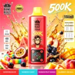Vozolvapen Bang Blaze 500k 500.000 Züge 15-in-1-Vape-Geschmacksgruppe 04 Wassermelone, Eis, Regenbogenbonbons, Passionsfrucht, Mango, Bl – Details