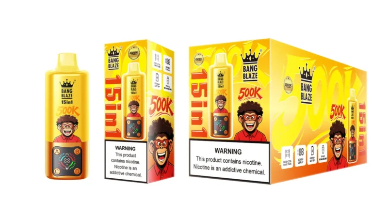 Vozolvapen Bang Blaze 500k 500.000 Züge 15-in-1-Vape-Geschmacksgruppe 08 Erdbeere, Mango, Heidelbeere, Wassermelone, Passionsfrucht