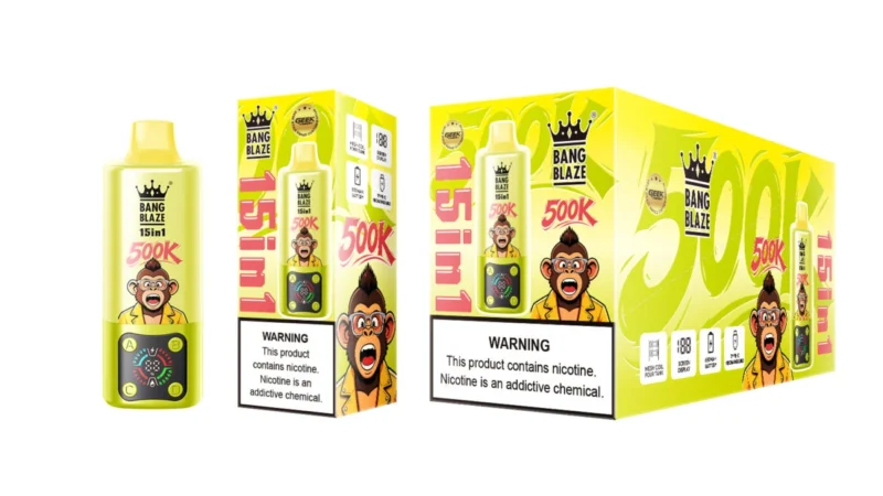 Vozolvapen Bang Blaze 500k 500.000 Züge 15-in-1-Vape-Geschmacksgruppe 10: Erdbeere, Wassermelone, Kiwi, Passionsfrucht, Guave, Beeren