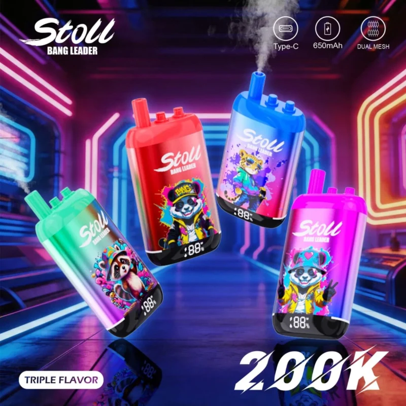 Vozolvapen Bang Leader Stoll 200k 200.000 Züge 3-in-1-Vape mit drei Geschmacksrichtungen – Hauptproduktbild – Einweggerät