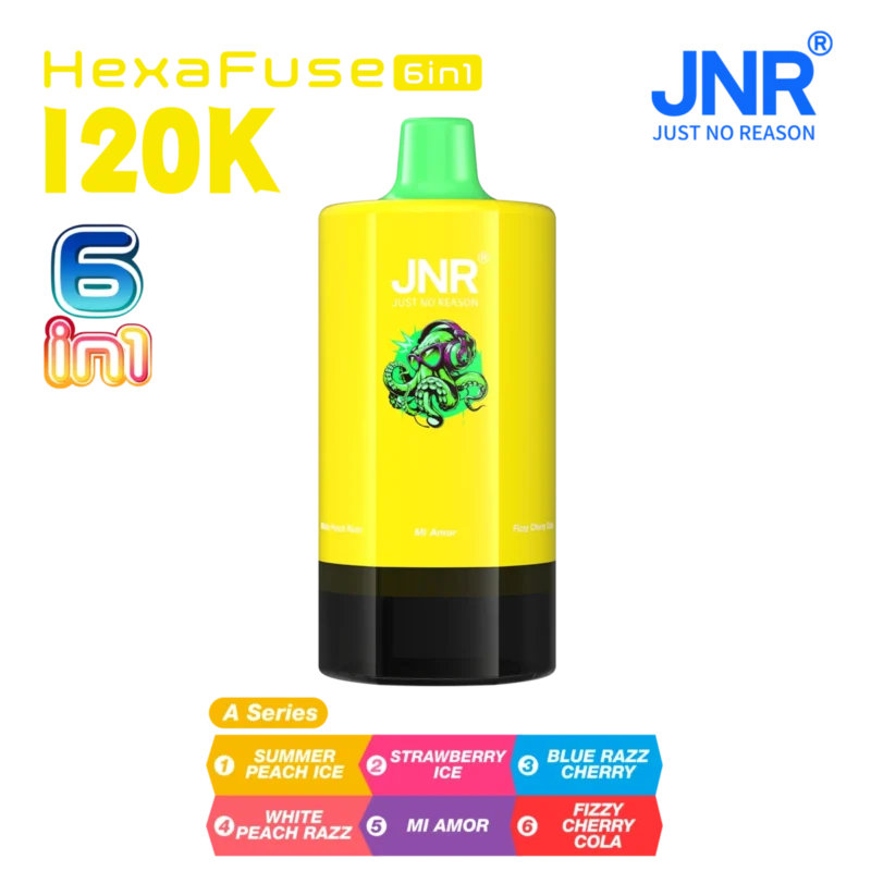 Vozolvapen Jnr Hexafuse 6-in-1, 120.000 Züge, Geschmacksauswahl, Serie A, 01, EU-Lager