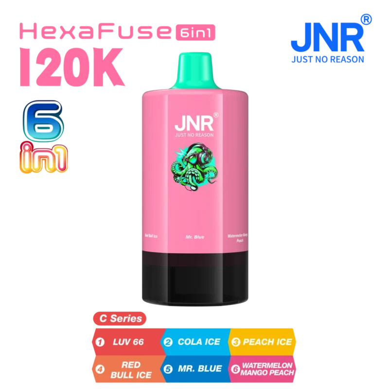 Vozolvapen Jnr Hexafuse 6-in-1, 120.000 Züge, Geschmacksauswahl, C-Serie 03, EU-Lager