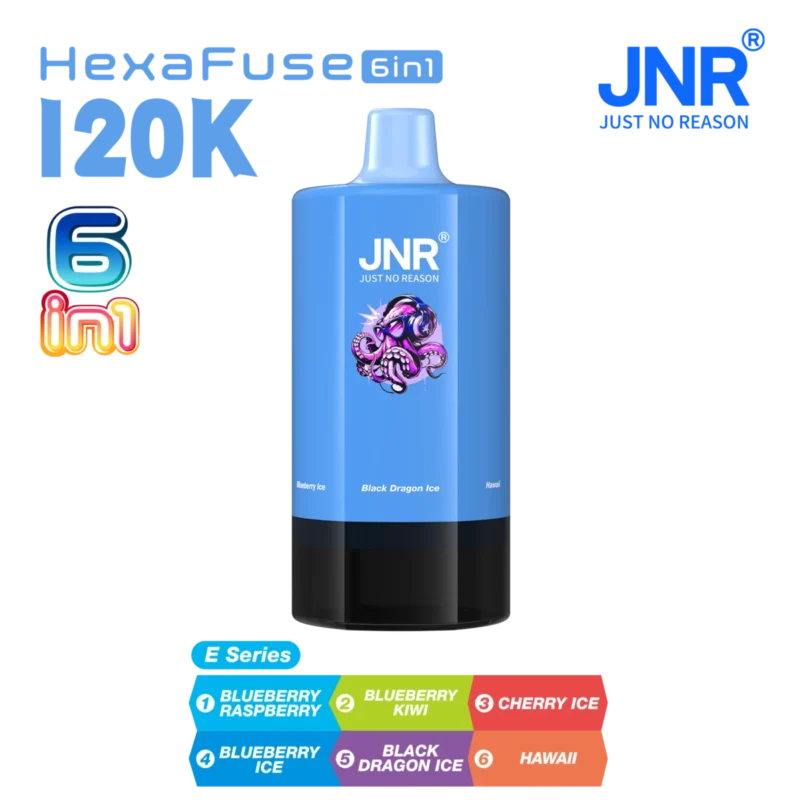 Vozolvapen Jnr Hexafuse 6-in-1, 120.000 Züge, Geschmacksauswahl, E-Serie 05, EU-Lager