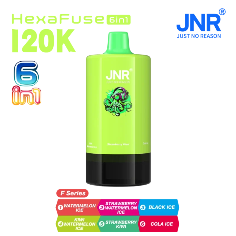 Vozolvapen Jnr Hexafuse 6-in-1, 120.000 Züge, Geschmacksauswahl, F-Serie 06, EU-Lager