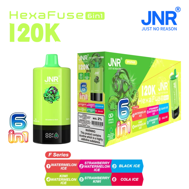 Vozolvapen Jnr Hexafuse 6-in-1, 120.000 Züge, mittlere Verpackung, F-Serie 06, aus dem EU-Lager, Einweg-E-Zigarettengerät