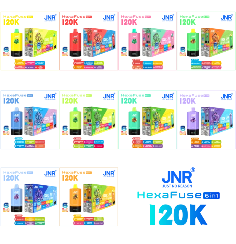 Vozolvapen Jnr Hexafuse 6-in-1, 120.000 Züge, mittlere Packungsgröße, Produktvariante 11, EU-Lager, Einweg-E-Zigarettengerät
