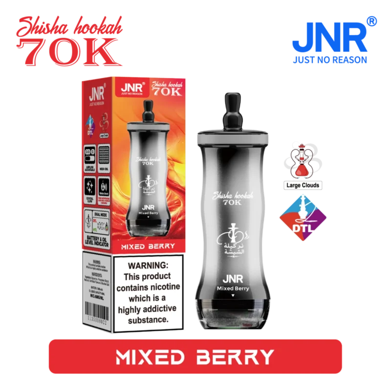 Vozolvapen Jnr Shisha Hookah 70.000 Züge, kleine Packung, Mixed Berry, 15 EU-Lager, Einweg-E-Zigarettengerät