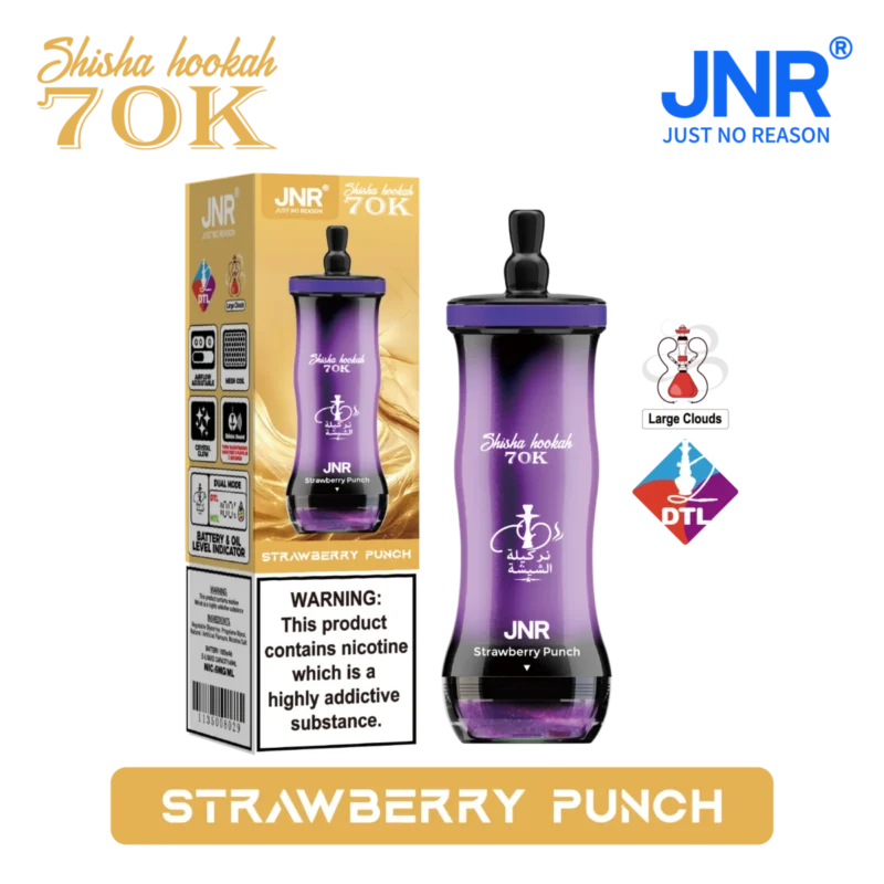 Vozolvapen Jnr Shisha Hookah 70.000 Züge, kleine Packung, Strawberry Punch, 18 EU-Lager, Einweg-E-Zigarettengerät