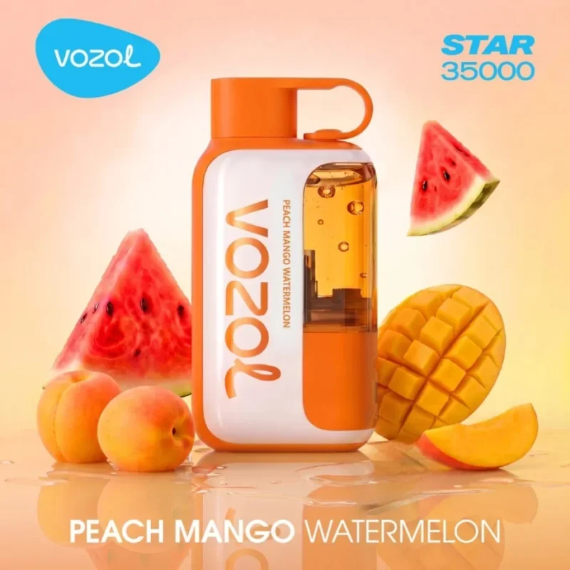 Vozolvapen Vozol Star Einweg-E-Zigarette mit 35.000 Zügen in den Geschmacksrichtungen Pfirsich, Mango und Wassermelone