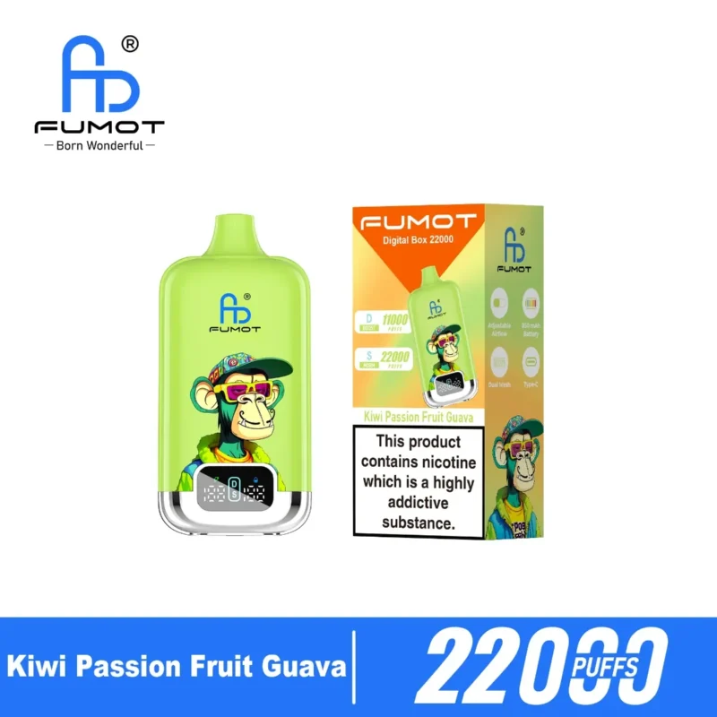 Vozolvapen Fumot Digital 22.000 Züge, Geschmack: Kiwi, Passionsfrucht, Guave, Produktbild 006, Einweg-E-Zigarette