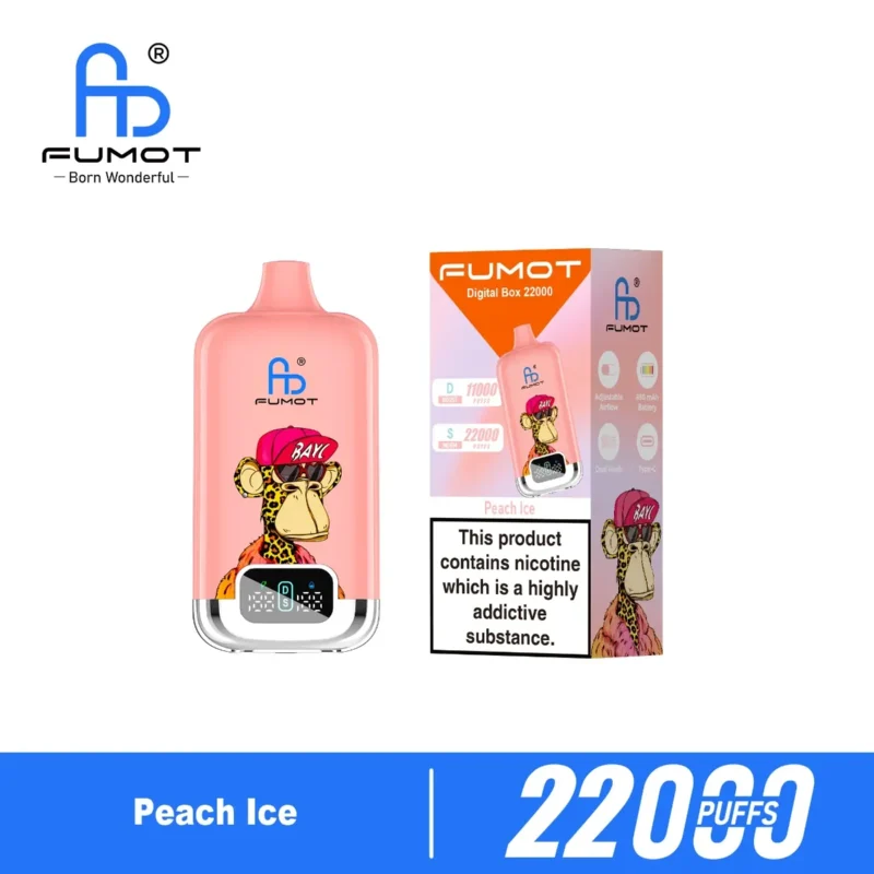 Vozolvapen Fumot Digital Box 22.000 Züge, Geschmack „Peach Ice“, Produktbild 014, Einweg-E-Zigarettengerät